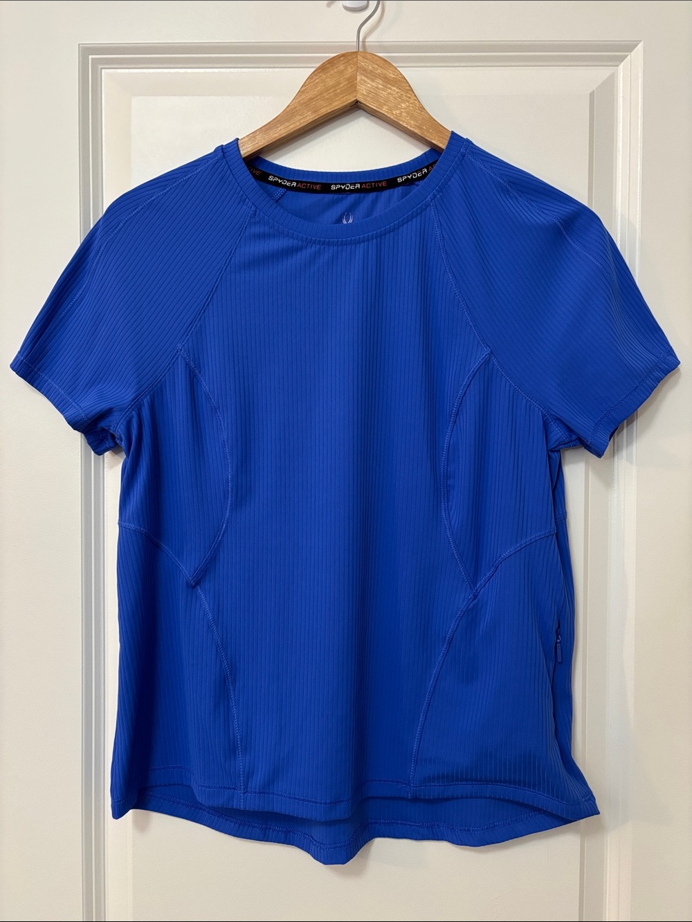Spyder Blue Short-Sleeve Athletic Top, Size M